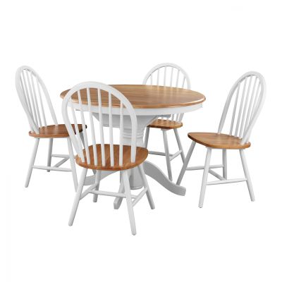 Set Dining Table 5 pieces Table White & chairs HM8057