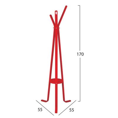 Hat/Coat Stand Wooden with 3 legs HM8414.07 Stan Red  55x55x170cm