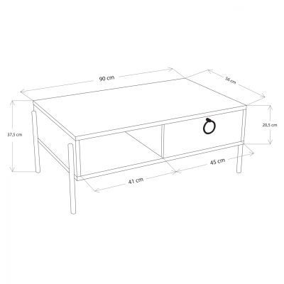 ΤΡΑΠΕΖΙ ΣΑΛΟΝΙΟΥ ΜΑΥΡΟ ΚΑΡΥΔΙ HM9247.04 90x56x37,5 εκ.