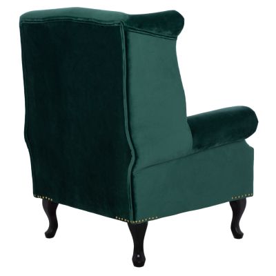 HM0053.03 armchair POLINA, cypress green velvet, chesterfield-style