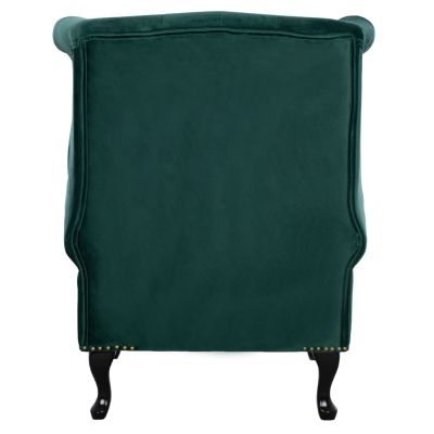 HM0053.03 armchair POLINA, cypress green velvet, chesterfield-style