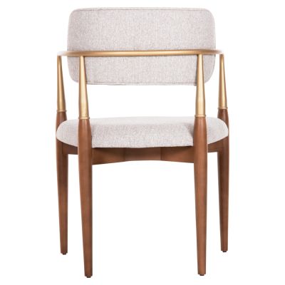 DINING ARMCHAIR BERLINETA HM18021.01 BEECH WOOD-METAL-FABRIC IN ECRU 57x55x83Hcm.