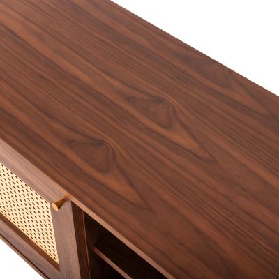 TV CABINET MEEN HM9736 MDF WITH WALNUT VENEER-GOLD LEGS 160x40x52Hcm.