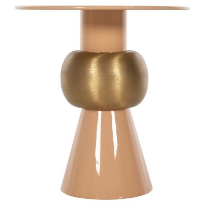 SIDE TABLE PATNA HM4235.08 METAL IN WARM PINK(SALMON)-GOLD Φ40,5x43Hcm.