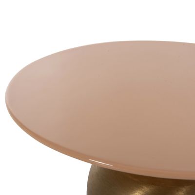 SIDE TABLE PATNA HM4235.08 METAL IN WARM PINK(SALMON)-GOLD Φ40,5x43Hcm.