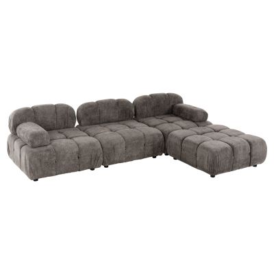 POLYMORPHIC SOFA SHIFTER HM6073.02 TEXTURED FABRIC IN GREY COLOR 290x196x76Hcm.