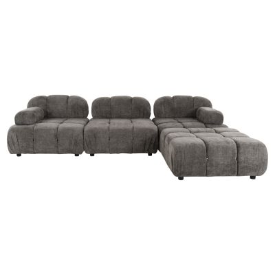 POLYMORPHIC SOFA SHIFTER HM6073.02 TEXTURED FABRIC IN GREY COLOR 290x196x76Hcm.