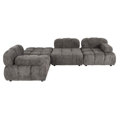 POLYMORPHIC SOFA SHIFTER HM6073.02 TEXTURED FABRIC IN GREY COLOR 290x196x76Hcm.