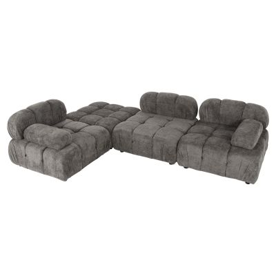 POLYMORPHIC SOFA SHIFTER HM6073.02 TEXTURED FABRIC IN GREY COLOR 290x196x76Hcm.