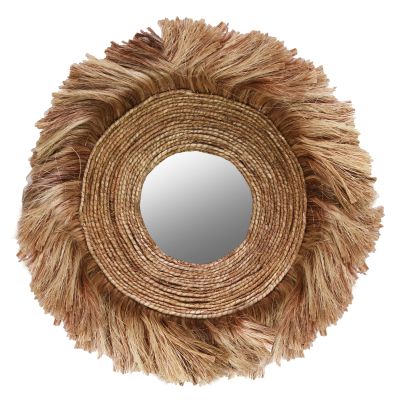 MIRROR ROUND WITH ABACA FIBERS IN NATURAL COLOR 85x17x85Hcm.HM7742