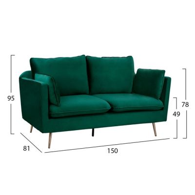 Set Living Room 2 Seater & 3 Seater Sofa Karen Cyppress Green HM11189