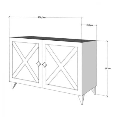 TV Furniture in Walnut HM8897.01 100x35x53.5 cm.