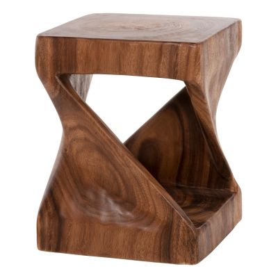 STOOL GEBO HM9754 SQUARE MADE OF SUAR WOOD IN WALNUT 35x35x46,5Hcm.