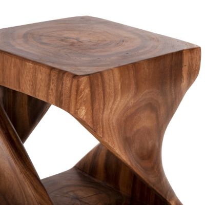 STOOL GEBO HM9754 SQUARE MADE OF SUAR WOOD IN WALNUT 35x35x46,5Hcm.