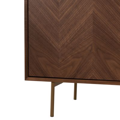 BUFFET MEEN HM9735 MDF WITH NATURAL WALNUT VENEER-GOLD METAL LEGS 150x40x80Hcm.