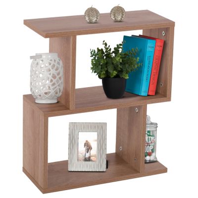 SIDE TABLE AMABELLA HM8956.11 WITH OPEN STORAGE SPACES MELAMINE IN NATURAL WOOD COLOR 45x17x52Hcm.