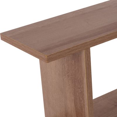 SIDE TABLE AMABELLA HM8956.11 WITH OPEN STORAGE SPACES MELAMINE IN NATURAL WOOD COLOR 45x17x52Hcm.