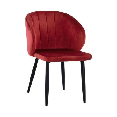 Armchair Duane HM8700.06 Velvet Burgundy Red with metallic frame 52x55x80 cm.