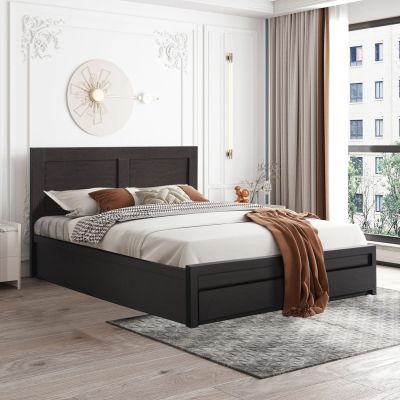 BED CAPRI HM312.11 WITH 2 DRAWERS MELAMINE IN WENGE COLOR FOR MATTRESS 150x200cm.