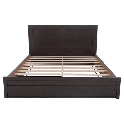 BED CAPRI HM312.11 WITH 2 DRAWERS MELAMINE IN WENGE COLOR FOR MATTRESS 150x200cm.