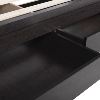 BED CAPRI HM312.11 WITH 2 DRAWERS MELAMINE IN WENGE COLOR FOR MATTRESS 150x200cm.