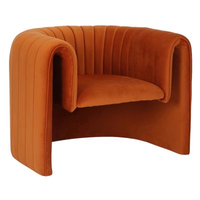 ARMCHAIR RIKER HM9682.05 METAL FRAME-ORANGE VELVET 92x74x69Hcm.