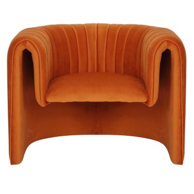 ARMCHAIR RIKER HM9682.05 METAL FRAME-ORANGE VELVET 92x74x69Hcm.