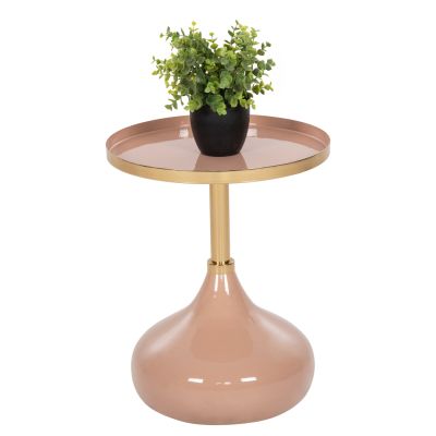 SIDE TABLE ROUND UTRI HM4384.10 METAL IN WARM PINK-BEIGE Φ35,5x44,5Hcm.