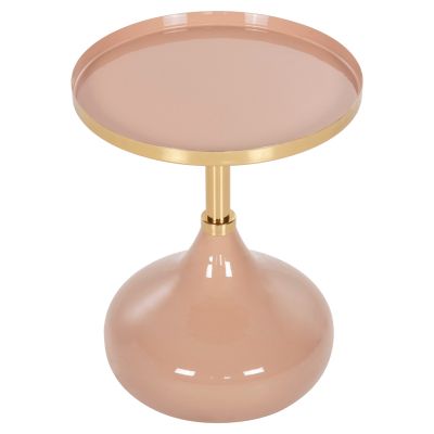 SIDE TABLE ROUND UTRI HM4384.10 METAL IN WARM PINK-BEIGE Φ35,5x44,5Hcm.