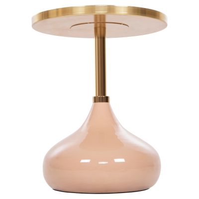 SIDE TABLE ROUND UTRI HM4384.10 METAL IN WARM PINK-BEIGE Φ35,5x44,5Hcm.