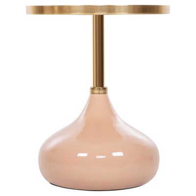 SIDE TABLE ROUND UTRI HM4384.10 METAL IN WARM PINK-BEIGE Φ35,5x44,5Hcm.