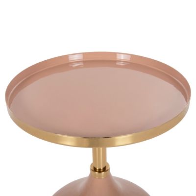 SIDE TABLE ROUND UTRI HM4384.10 METAL IN WARM PINK-BEIGE Φ35,5x44,5Hcm.