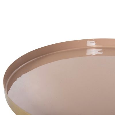 SIDE TABLE ROUND UTRI HM4384.10 METAL IN WARM PINK-BEIGE Φ35,5x44,5Hcm.