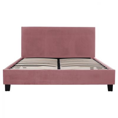 DUSTY PINK VELVET BED HM553.12 FOR MATTRESS 150x200 CM.