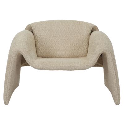 ARMCHAIR LAFORGE HM9679.03 BEIGE BOUCLE FABRIC-METAL FRAME 100x83x66Hcm.