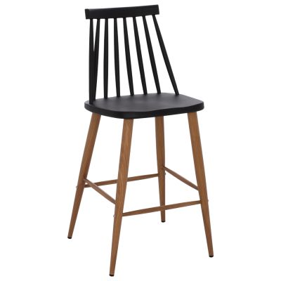 BAR STOOL HM9300.02 BLACK NATURAL 43x45x97Η