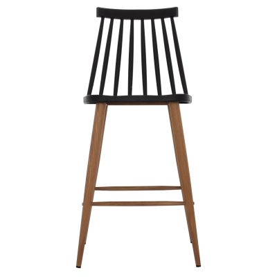 BAR STOOL HM9300.02 BLACK NATURAL 43x45x97Η