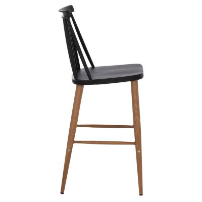 BAR STOOL HM9300.02 BLACK NATURAL 43x45x97Η