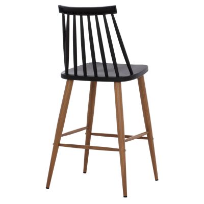 BAR STOOL HM9300.02 BLACK NATURAL 43x45x97Η