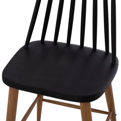 BAR STOOL HM9300.02 BLACK NATURAL 43x45x97Η