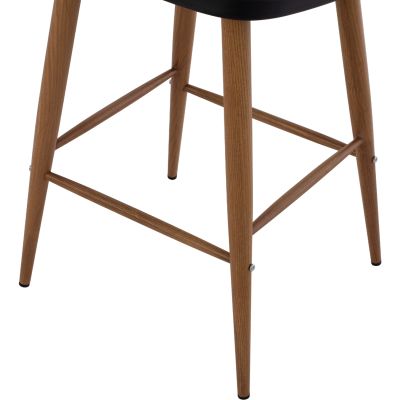 BAR STOOL HM9300.02 BLACK NATURAL 43x45x97Η