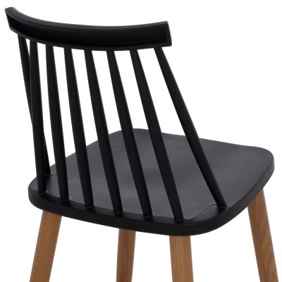 BAR STOOL HM9300.02 BLACK NATURAL 43x45x97Η