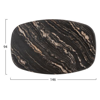 TABLETOP 5787 WERZALIT HM5916.15 BLACK&GOLD MARBLE COLOR 146X94cm.