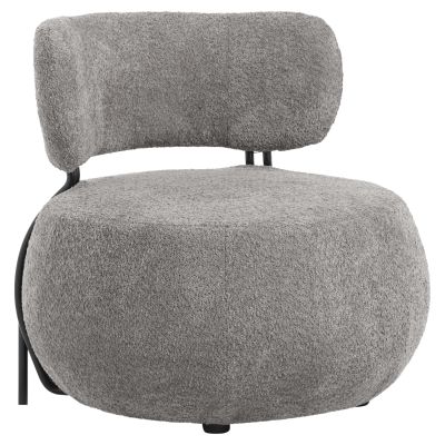 LOUNGE CHAIR ROUND KARSEN HM9598.01 GREY BOUCLE FABRIC 75x75x75H cm.