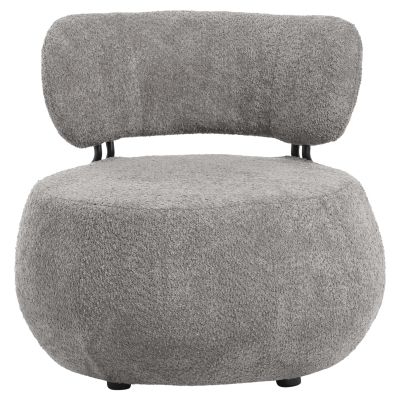 LOUNGE CHAIR ROUND KARSEN HM9598.01 GREY BOUCLE FABRIC 75x75x75H cm.