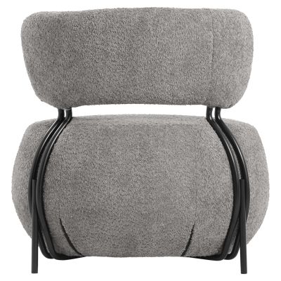 LOUNGE CHAIR ROUND KARSEN HM9598.01 GREY BOUCLE FABRIC 75x75x75H cm.