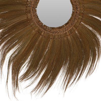 MIRROR ROUND WITH BANANA BARK FRAME NATURAL COLOR 100x4x100 cm.HM7735