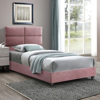 HM652.12 bed MILO, dusty pink velvet, 90x200cm