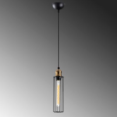 METALLIC PENDANT LIGHT IN BLACK HM7253 Φ8Χ123cm.