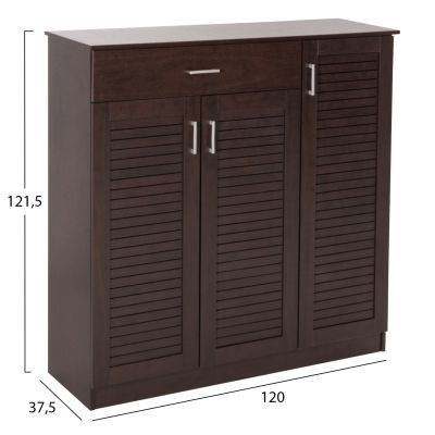 SHOE CABINET PROBY HM9607.01 MELAMINE IN WENGE 120x37,5x121,5Hcm.